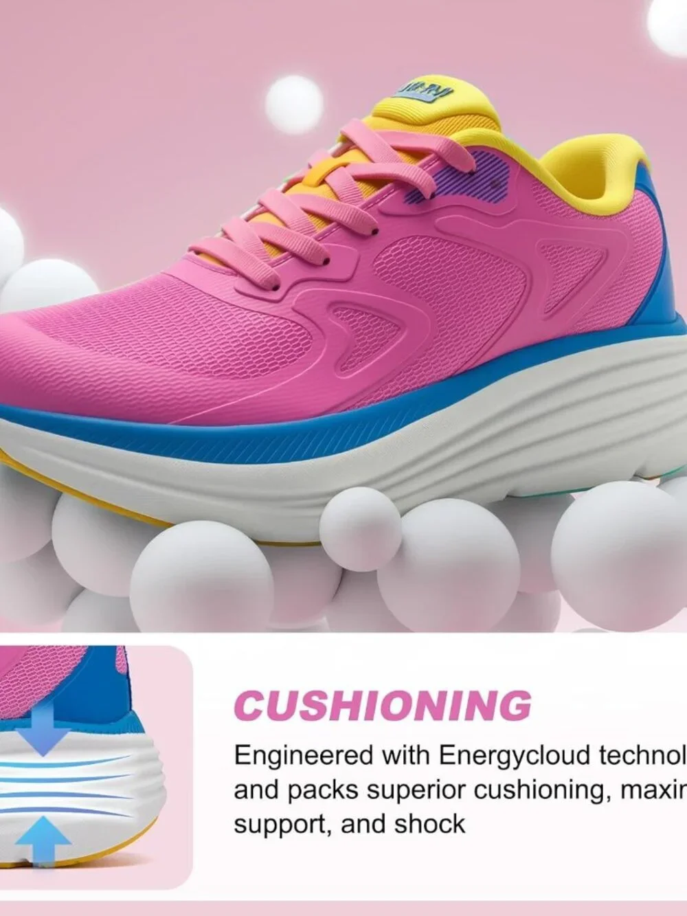 Women's Sweet Lilac Fort Walking Shoes Tennis, Max Cushioning Running Sneakers